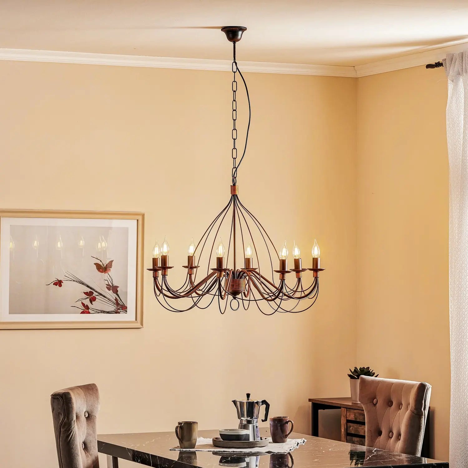 B-Ware Onli Kronleuchter Deckenleuchte Fiamma Marrone Eisen Bronze 8 Flg Siehe Text - 8030626515925