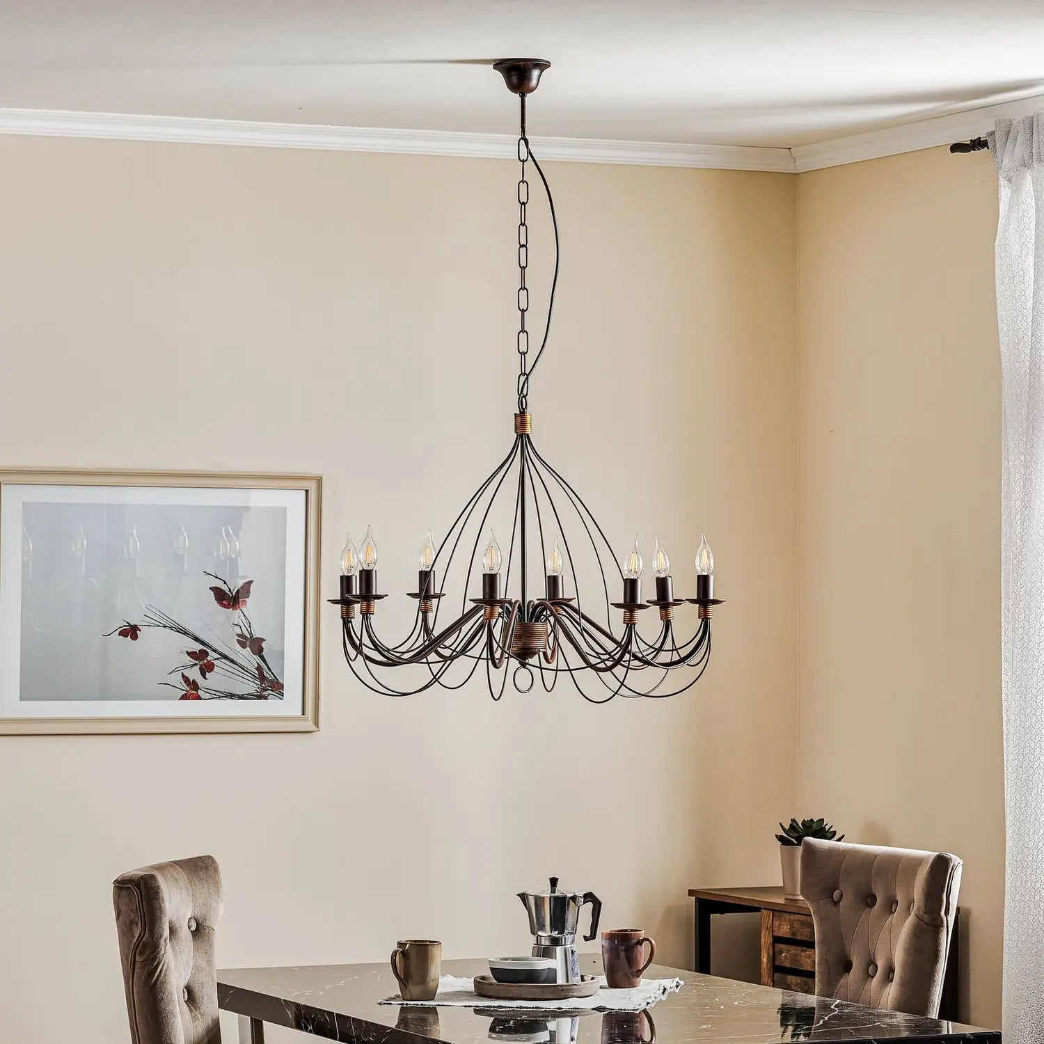 B-Ware Onli Kronleuchter Deckenleuchte Fiamma Marrone Eisen Bronze 8 Flg Siehe Text - 8030626515925