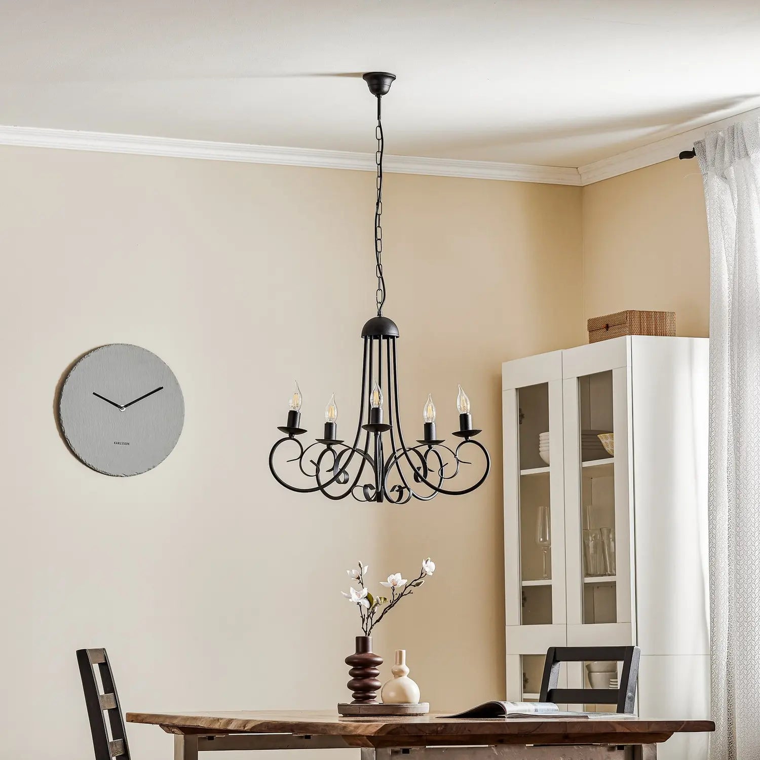 B-Ware Onli Kronleuchter Deckenleuchte Pompei Schwarz Eisen Wohnzimmer 5 Flg Siehe Text - 8030626540453