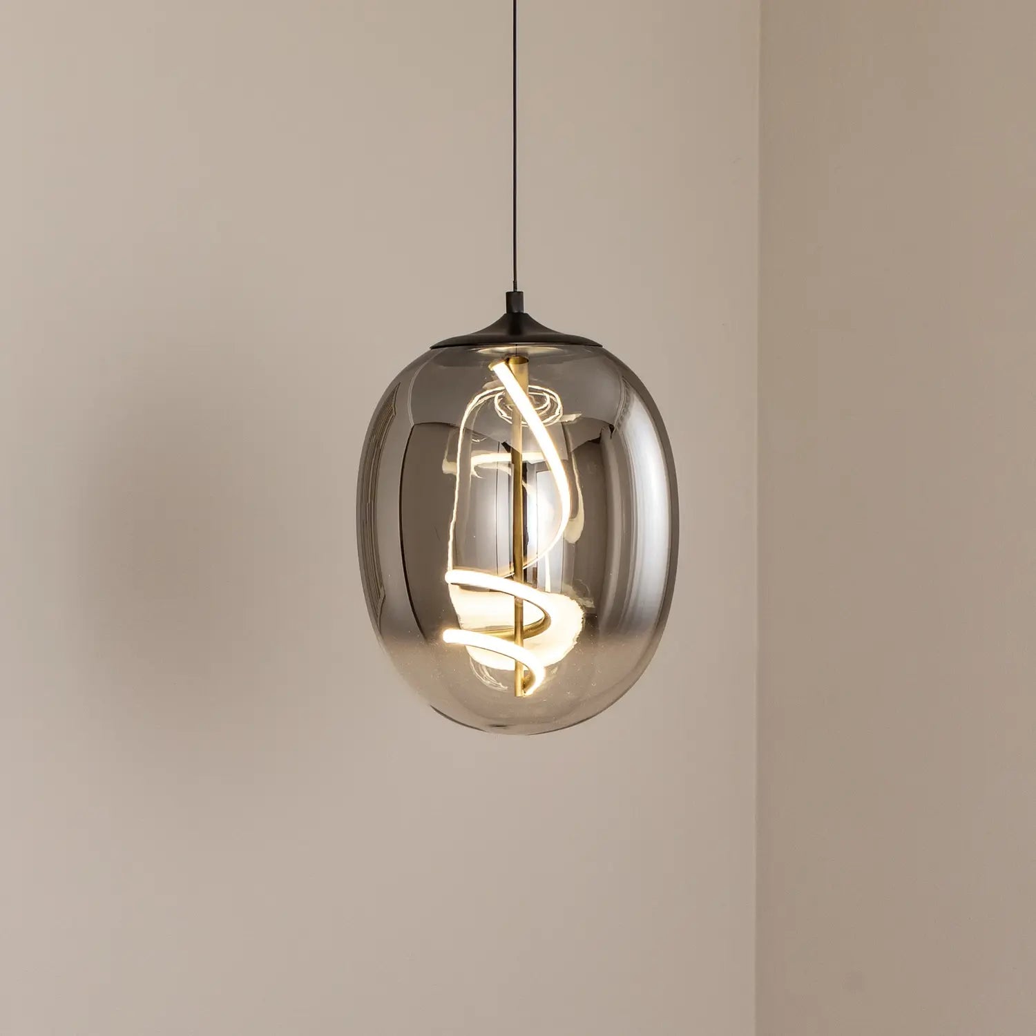 B-Ware Onli Pendelleuchte Hängeleuchte Led Glas Rauchgrau Lilly Wohnzimmer 4000 K 28 Cm - 8030626544925