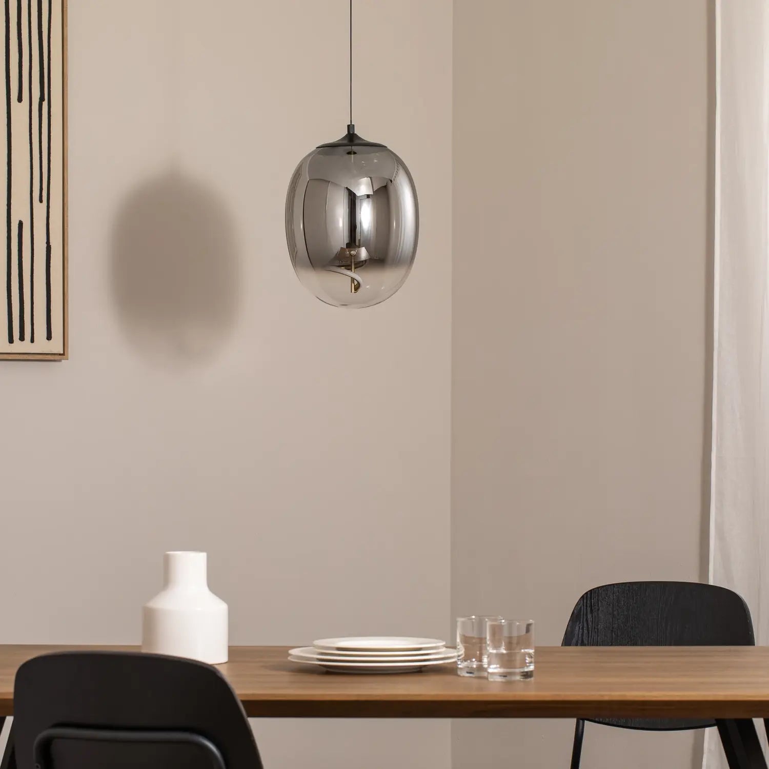 B-Ware Onli Pendelleuchte Hängeleuchte Led Glas Rauchgrau Lilly Wohnzimmer 4000 K 28 Cm - 8030626544925
