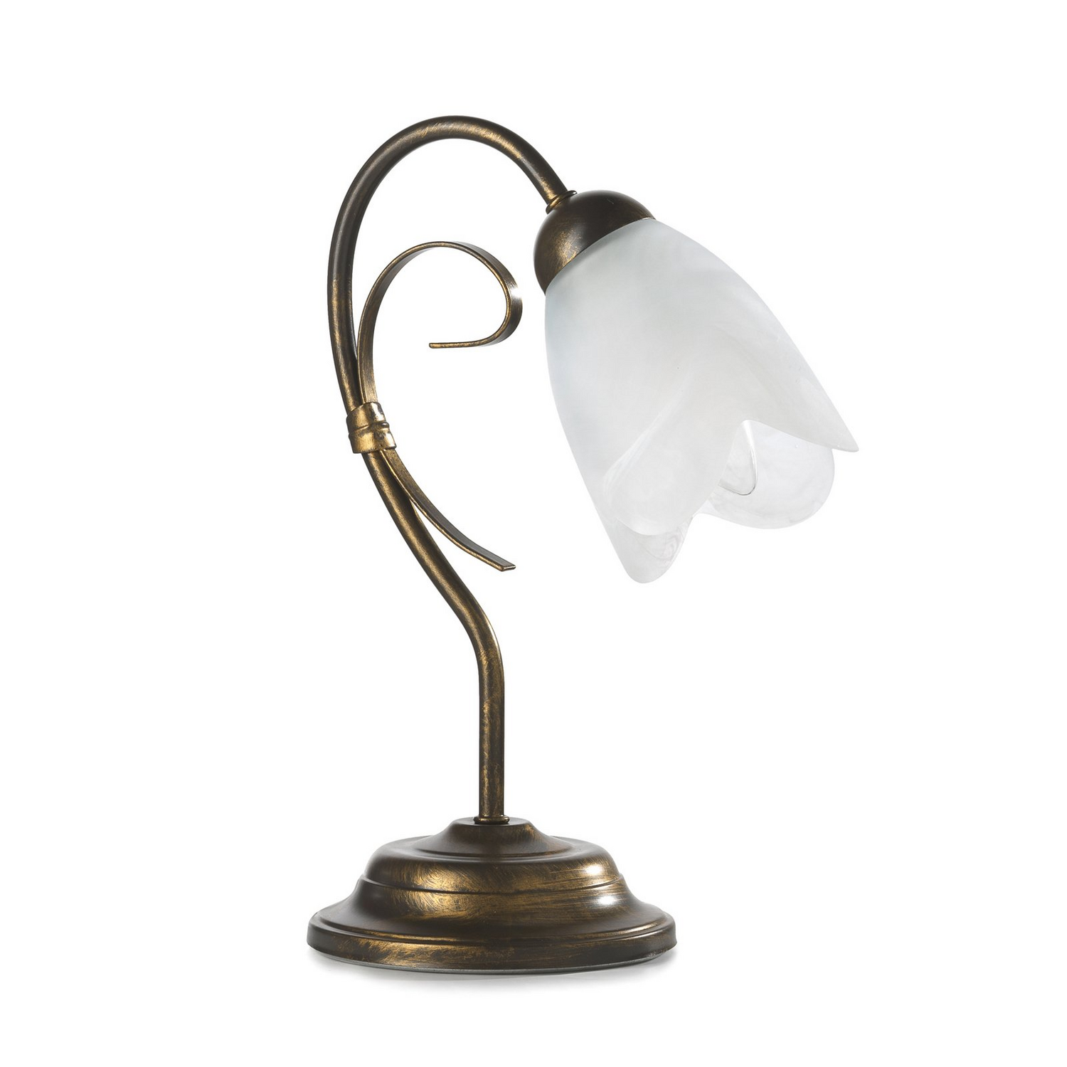 Onli Tischleuchte Lampe Odino Bronzefarben Metall Glas Einflammig E14 Schalter   B-Ware