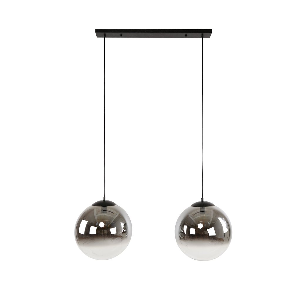 Onooro Pendelleuchte Hängelampe Toronto Glas anthrazit klar rauch 2-flg dimmbar - 8713244071065