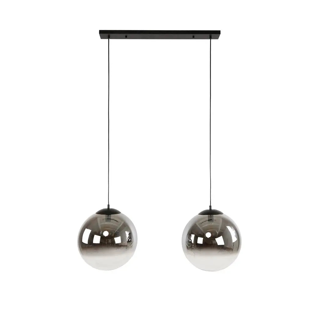B-Ware Onooro Pendelleuchte Hängelampe Toronto Glas Anthrazit Klar Rauch 2 Flg Dimmbar - 8713244071065