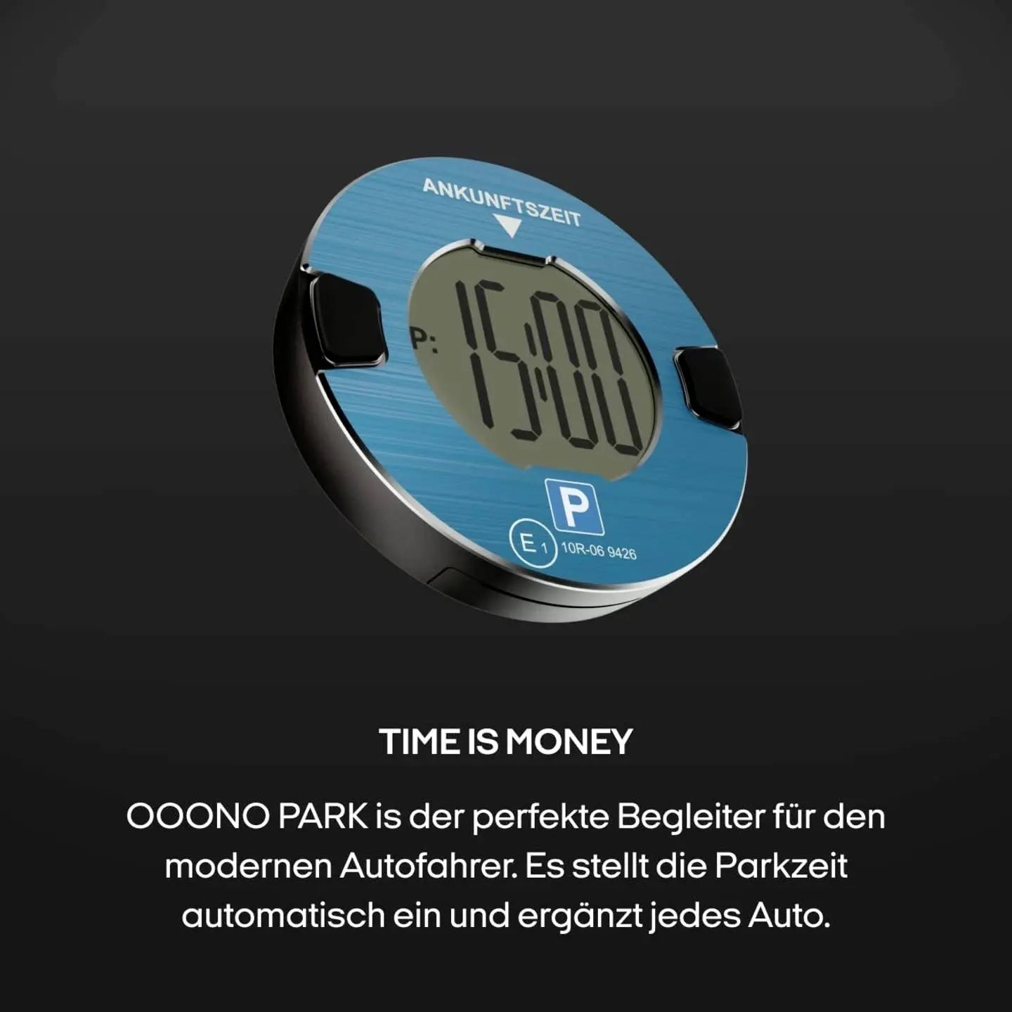 B-Ware Ooono Parkscheibe Parkuhr Elektronische Parkzeit Auto Blau Magnet Knopfzelle - 5714149020007