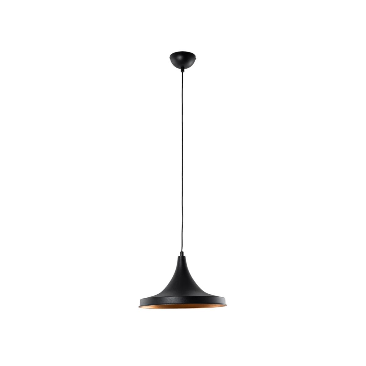 Berceste Hängeleuchte Pendelleuchte Metall schwarz gold Lampenschirm 30cm - 8681875546606