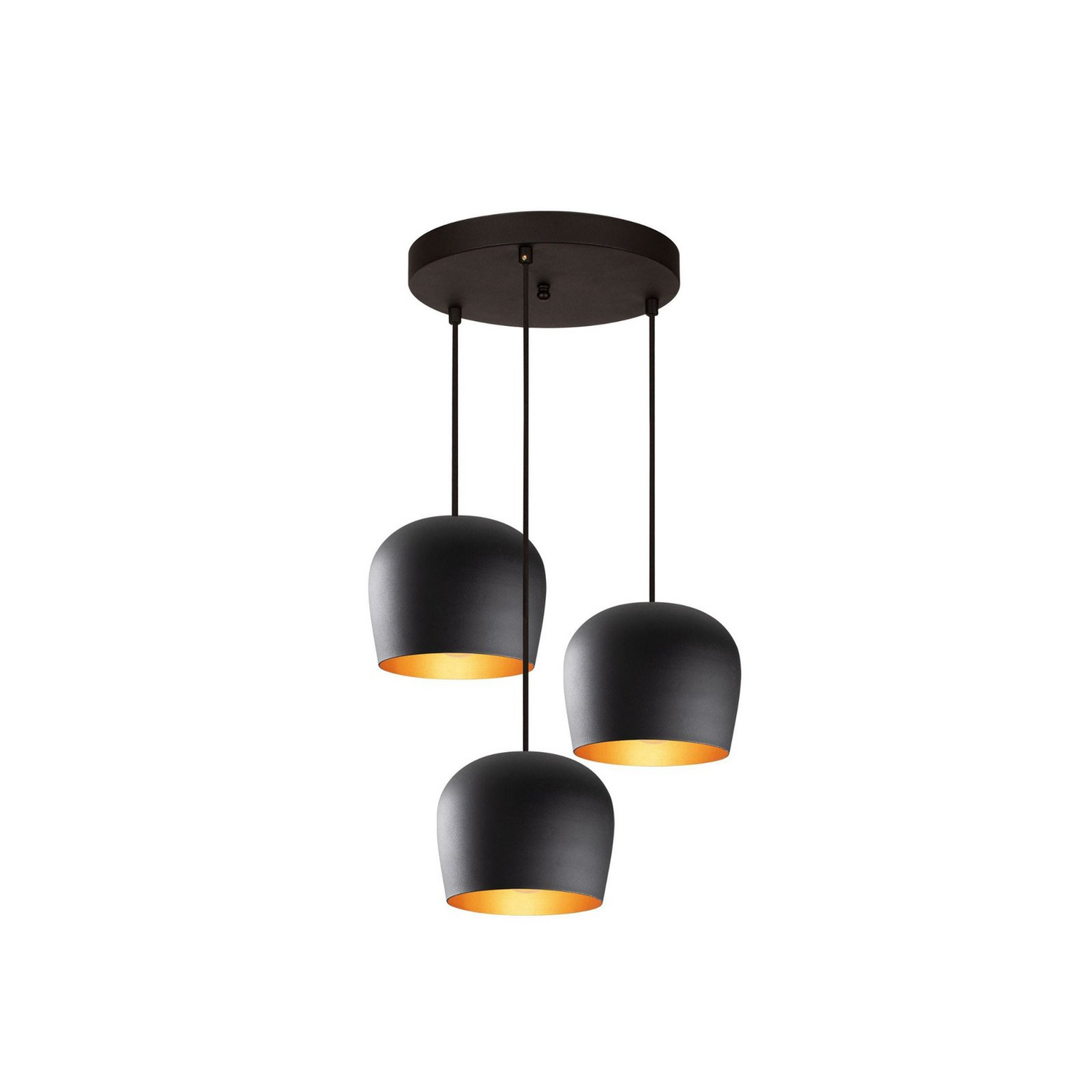 Opviq Hängeleuchte Lampe Berceste N 1413 Schwarz Metall 3 Flammig Rund E27 B-Ware