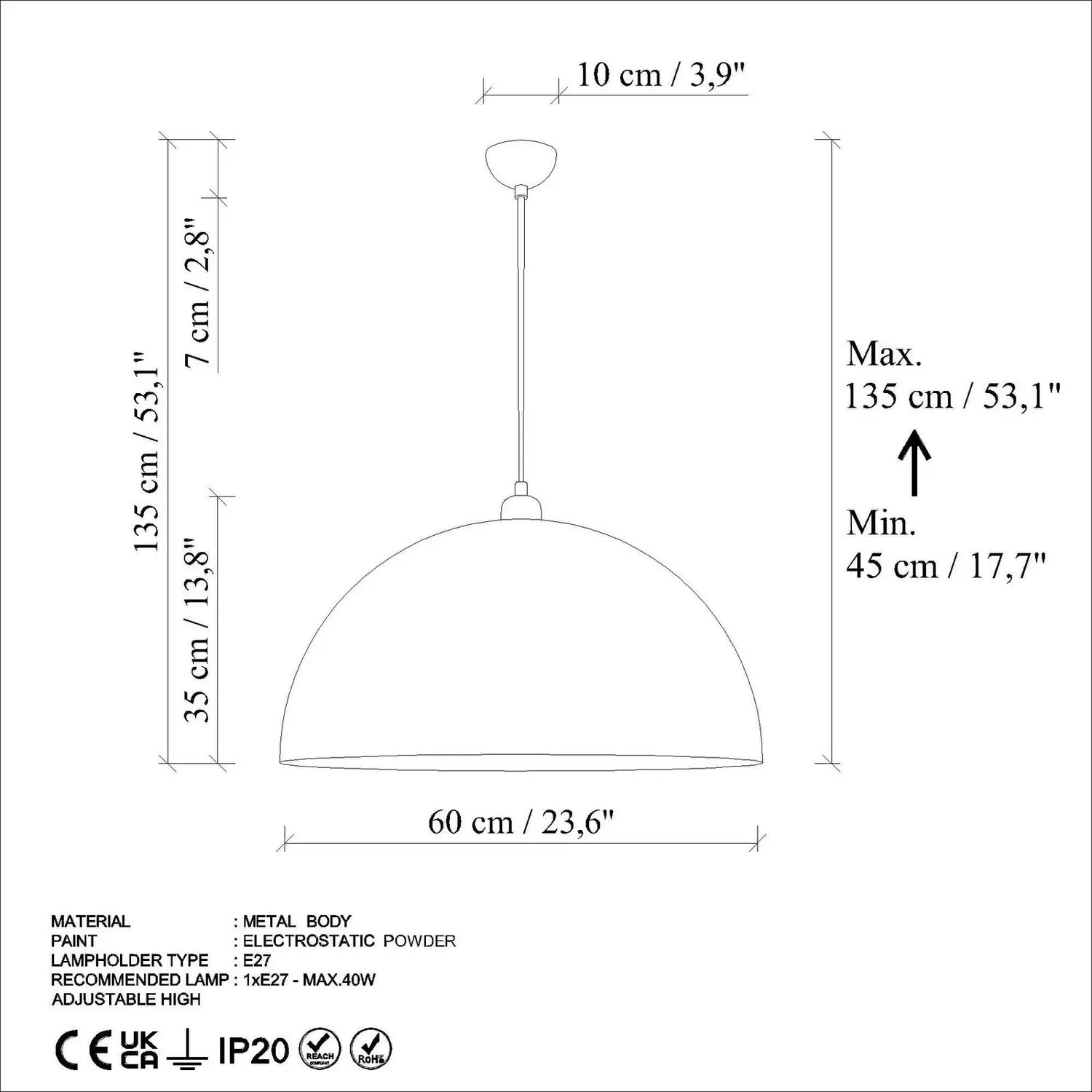B-Ware Opviq Hängeleuchte Pendelleuchte Lampe Altmessing Metall ø 60 Cm E27 Dimmbar - 8684283480395