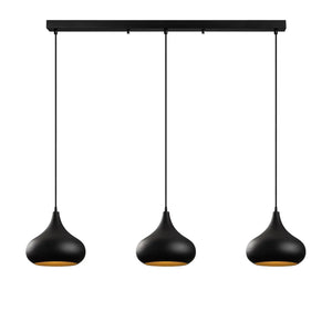 B-Ware Opviq Hängeleuchte Pendelleuchte Muba Schwarz Metall Länge 120 Cm
