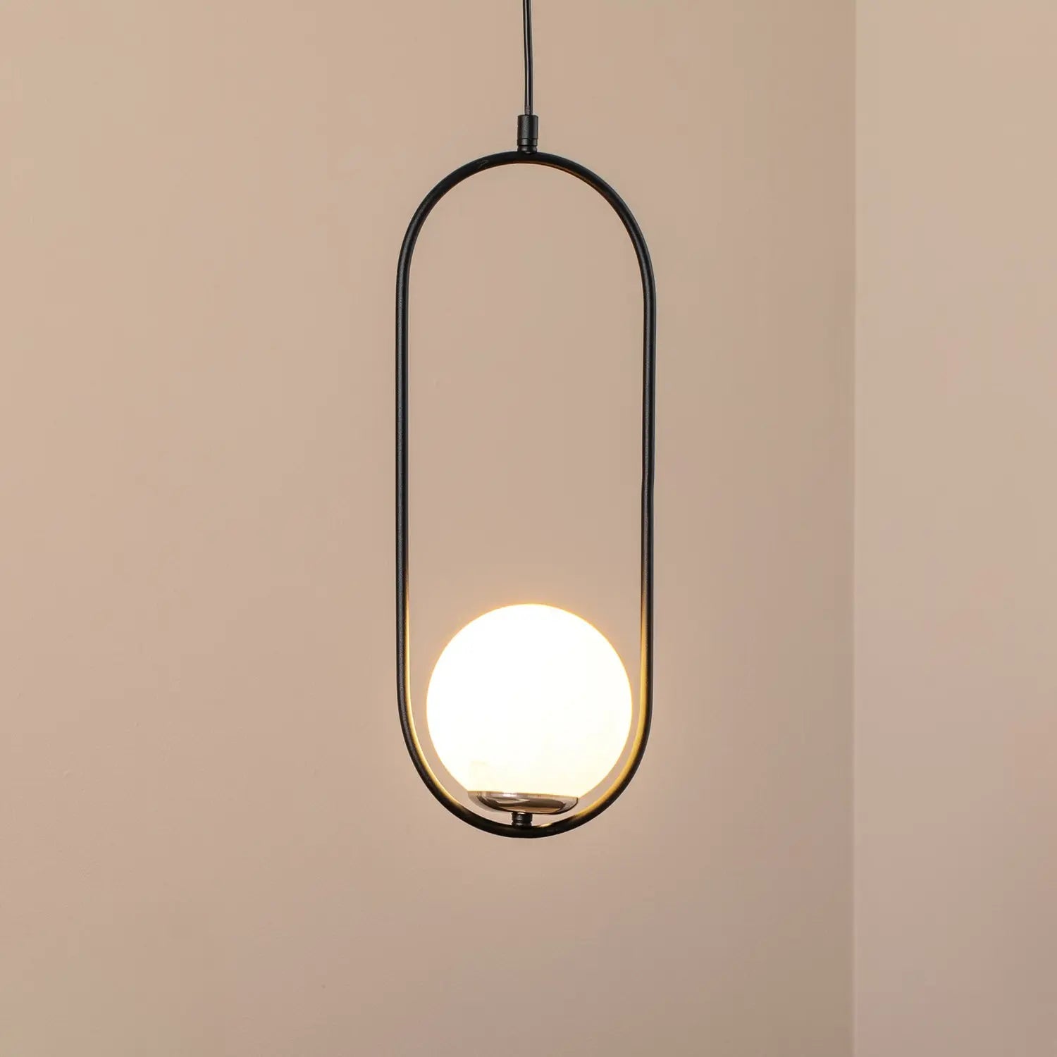 B-Ware Opviq Hängeleuchte Pendelleuchte Mudoni Deckenlampe Schwarz Weiß Glas Metall E27 - 8684283476336