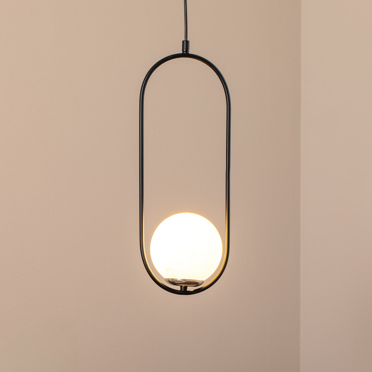 Opviq Hängeleuchte Pendelleuchte Mudoni Deckenlampe schwarz weiß Glas Metall E27 - 8684283476336