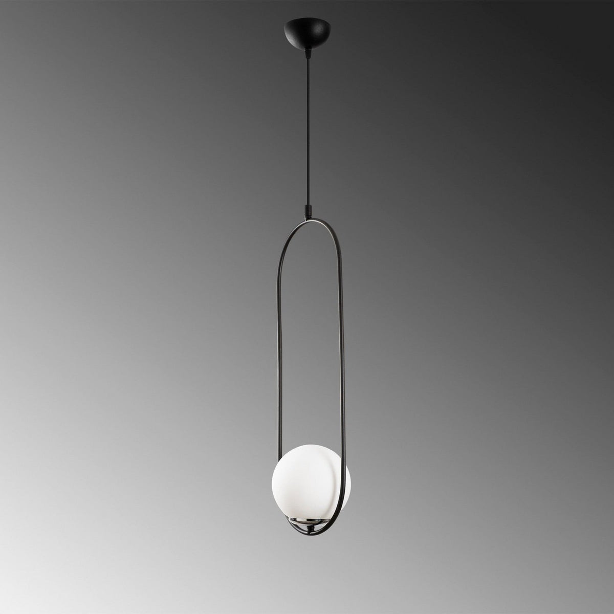 Opviq Hängeleuchte Pendelleuchte Mudoni Deckenlampe schwarz weiß Glas Metall 731 - 8684283476336