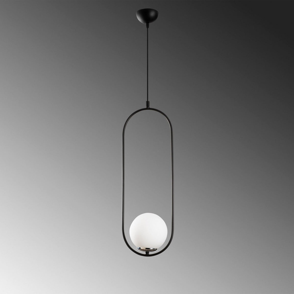 Opviq Hängeleuchte Pendelleuchte Mudoni Deckenlampe schwarz weiß Glas Metall 731 - 8684283476336