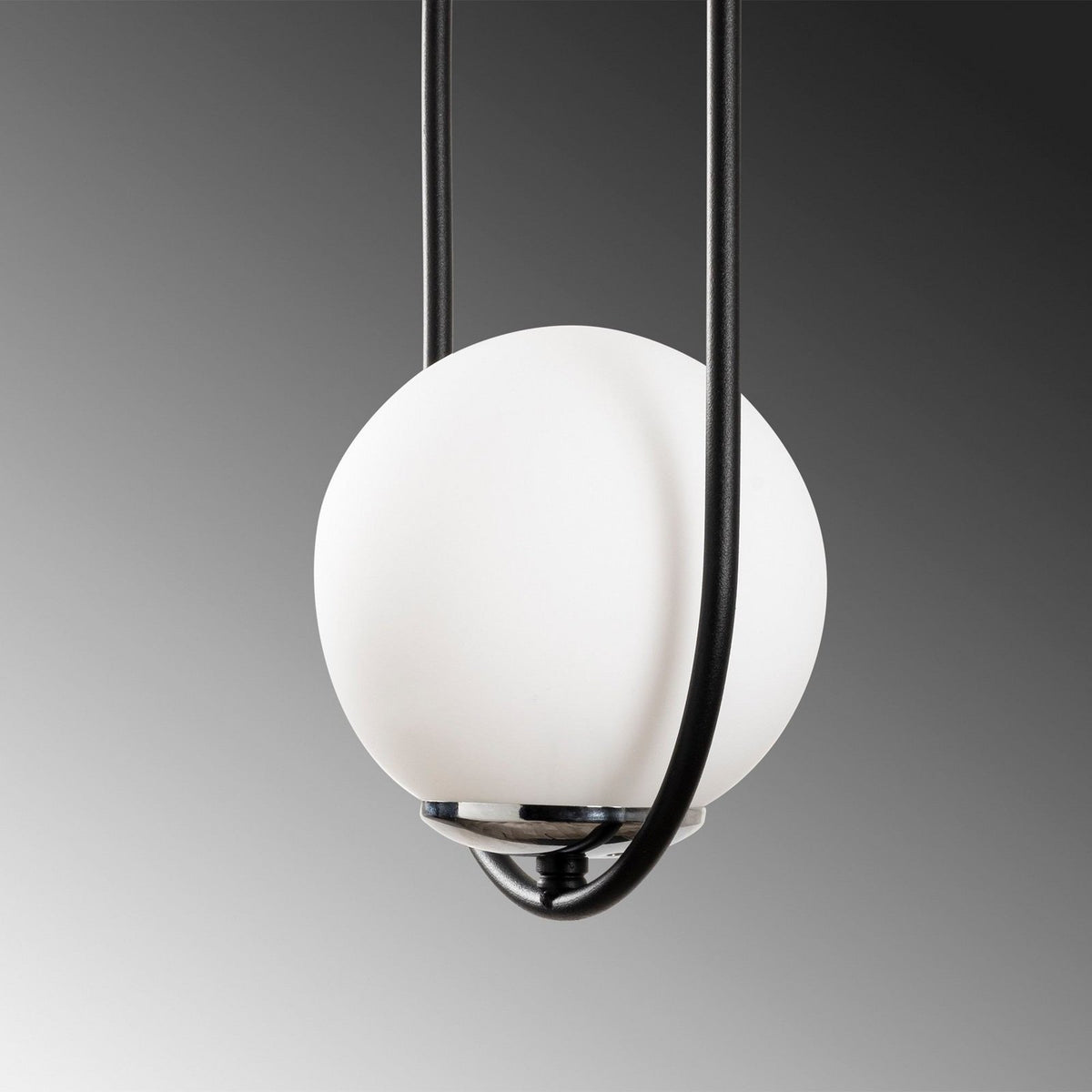 Opviq Hängeleuchte Pendelleuchte Mudoni Deckenlampe schwarz weiß Glas Metall 731 - 8684283476336