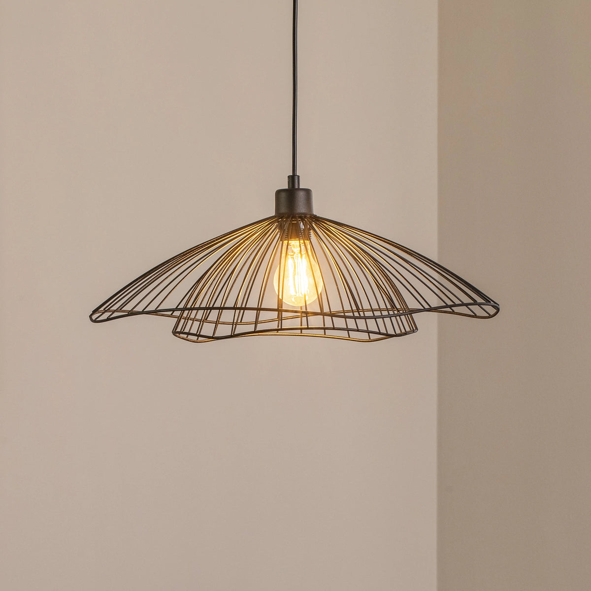 Opviq Hängeleuchte Pendelleuchte Leuchte Tel schwarz Metall Ø 50 cm E27 LED - 8684283478743