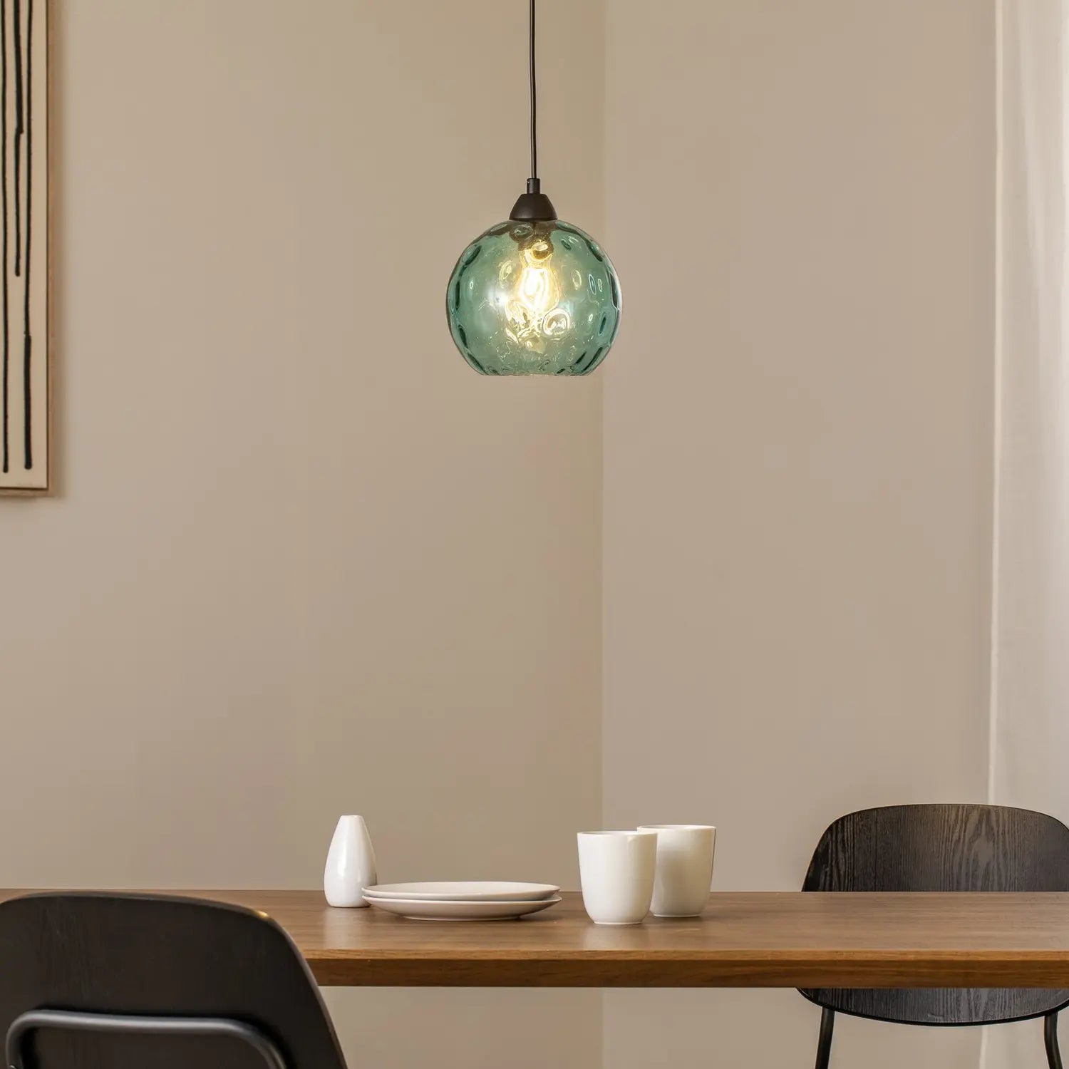 B-Ware Opviq Pendelleuchte Hängelampe Benek Glas Blau E27 Lampe 20cm Siehe Text - 8684283472031
