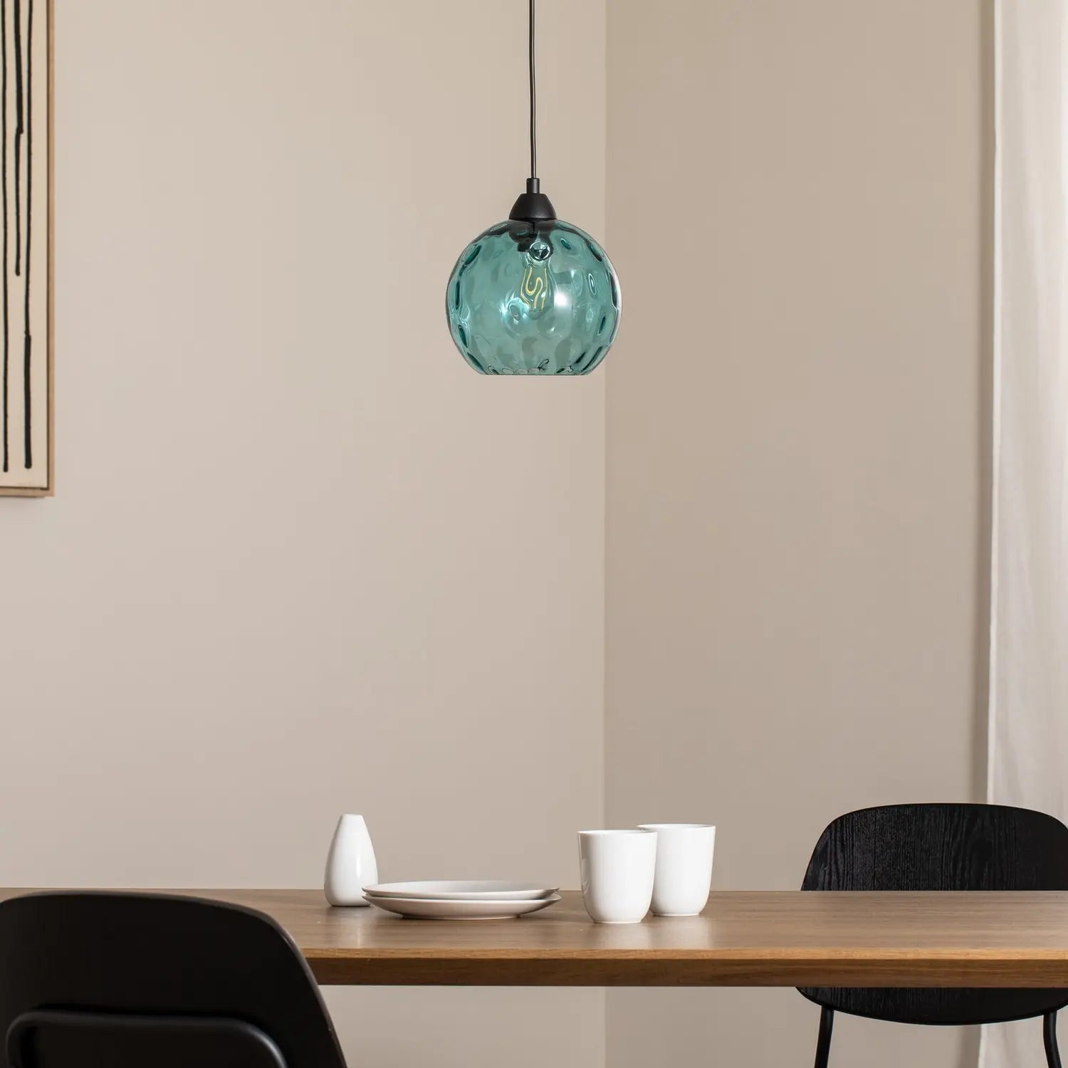 B-Ware Opviq Pendelleuchte Hängelampe Benek Glas Blau E27 Lampe 20cm Siehe Text - 8684283472031