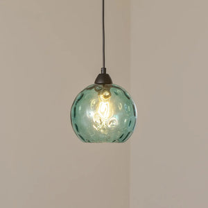 B-Ware Opviq Pendelleuchte Hängelampe Benek Glas Blau E27 Lampe 20cm Siehe Text