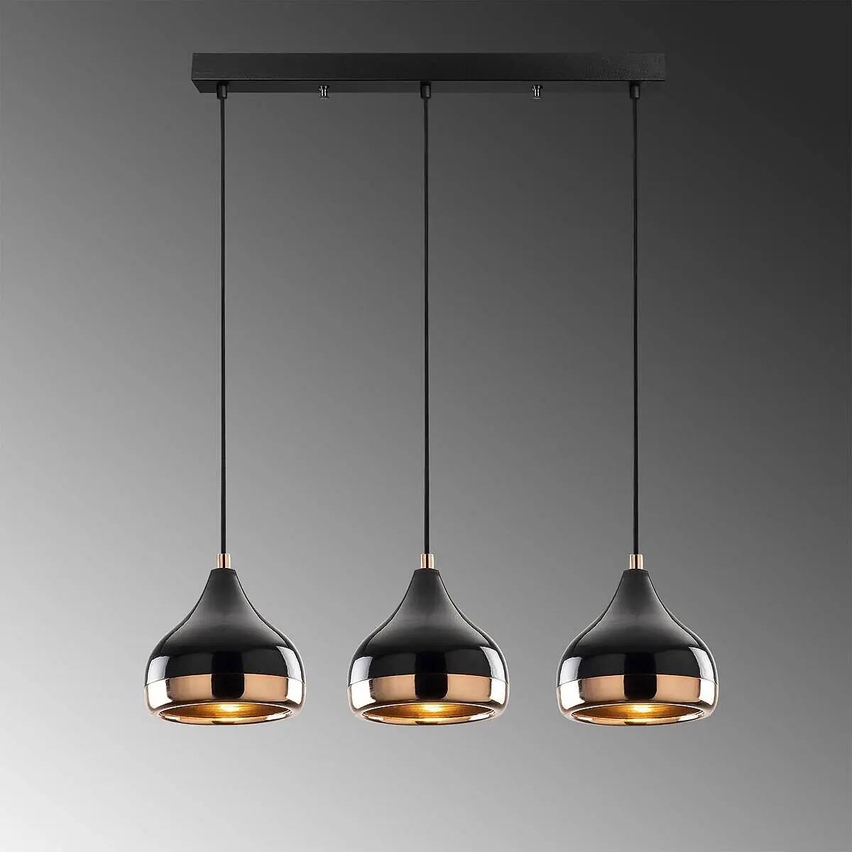 B-Ware Opviq Pendelleuchte Hängeleuchte Yildo Schwarz Kupfer Metall Wohnzimmer E27 863 - 8684283486670