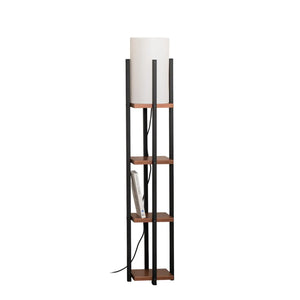 B-Ware Opviq Stehleuchte Standlampe Regal Schwarz Kupfer Metall Textil Höhe 130 Cm669
