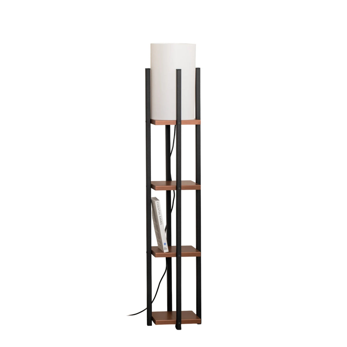 Opviq Stehleuchte Standlampe Regal schwarz kupfer Metall Textil Höhe 130 cm669 - 8684283480999