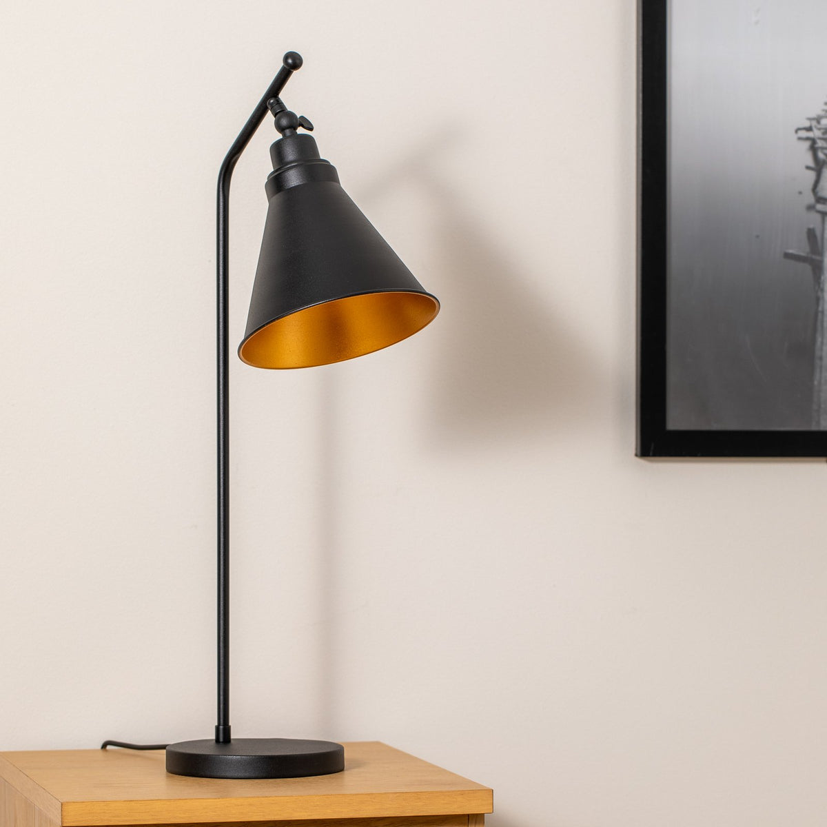 Opviq Tischlampe Tischleuchte Metall schwarz gold Sivani MR 608 Schalter 50 cm - 8681875638202
