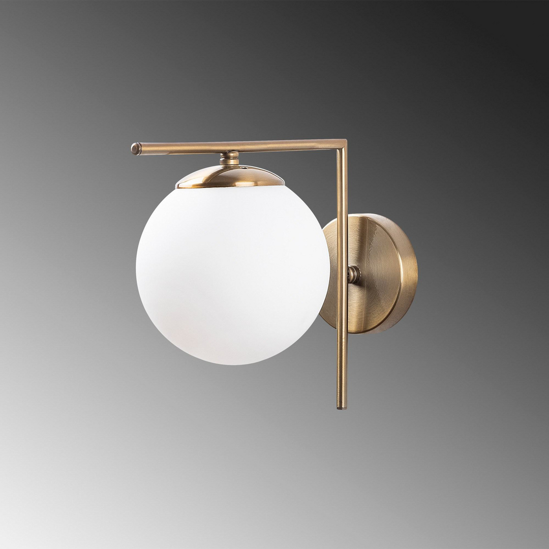 Opviq Wandleuchte 7141 Antique Goldfarben Antik Opalglas ø 10 Cm Lampe Leuchte B-Ware - 8683342852340