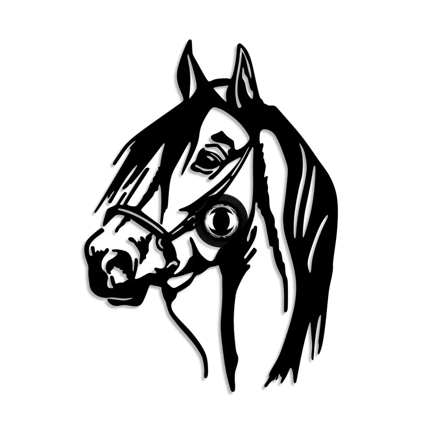 B-Ware Opviq Horse Wandleuchte Lampe Metall Schwarz Steckerkabel 57 X 41 Cm