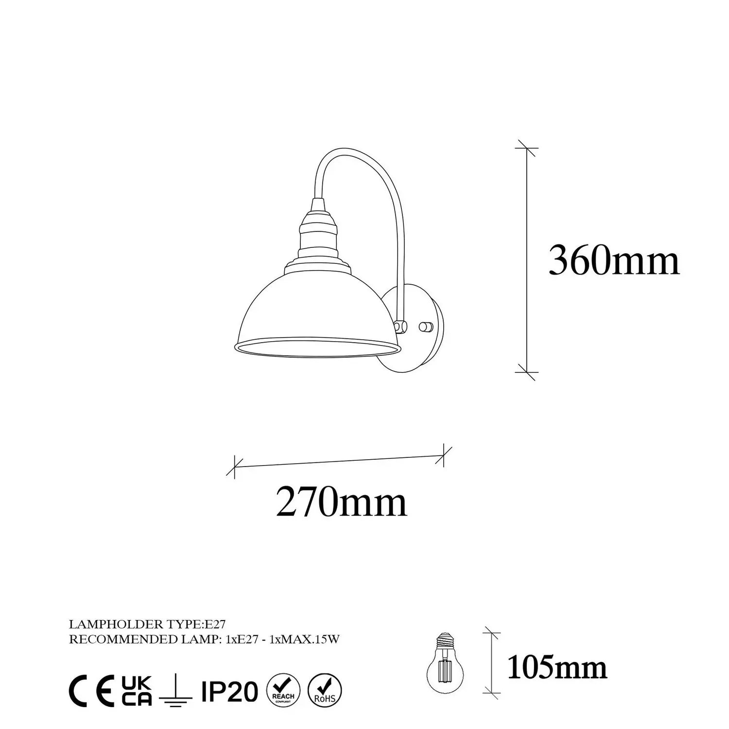 B-Ware Opviq Wandleuchte Lampe Saglam Metall Gold Höhe 36 Cm Innenbeleuchtung - 8684283492367