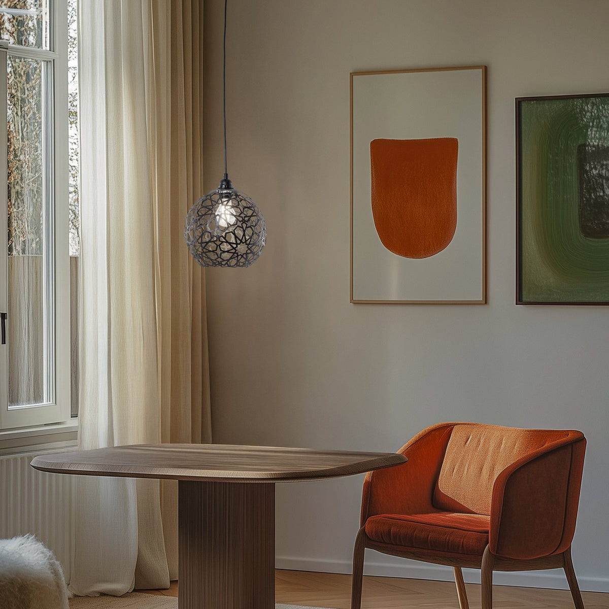 Opviq Fellini Hängelampe Pendelleuchte MR-785 Lampe 1-flammig Ø 25cm schwarz - 8681875641752