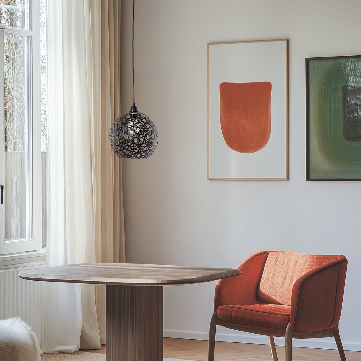 Opviq Fellini Hängelampe Pendelleuchte MR-785 Lampe 1-flammig Ø 25cm schwarz - 8681875641752