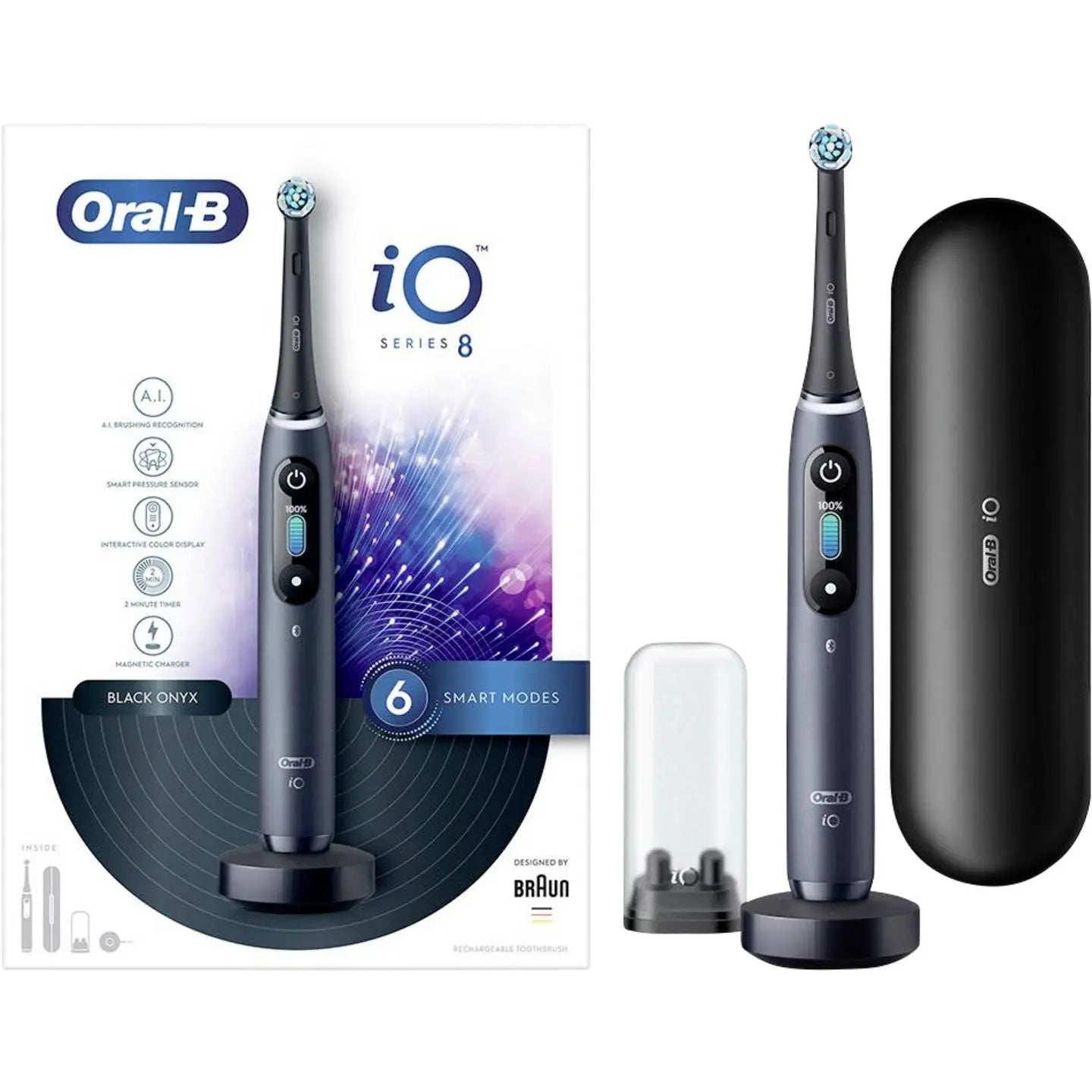 B-Ware Oral B Zahnbürste Elektrische Schallzahnbürste Braun I O Serie 8 Schwarz Handteil - 4210201363095