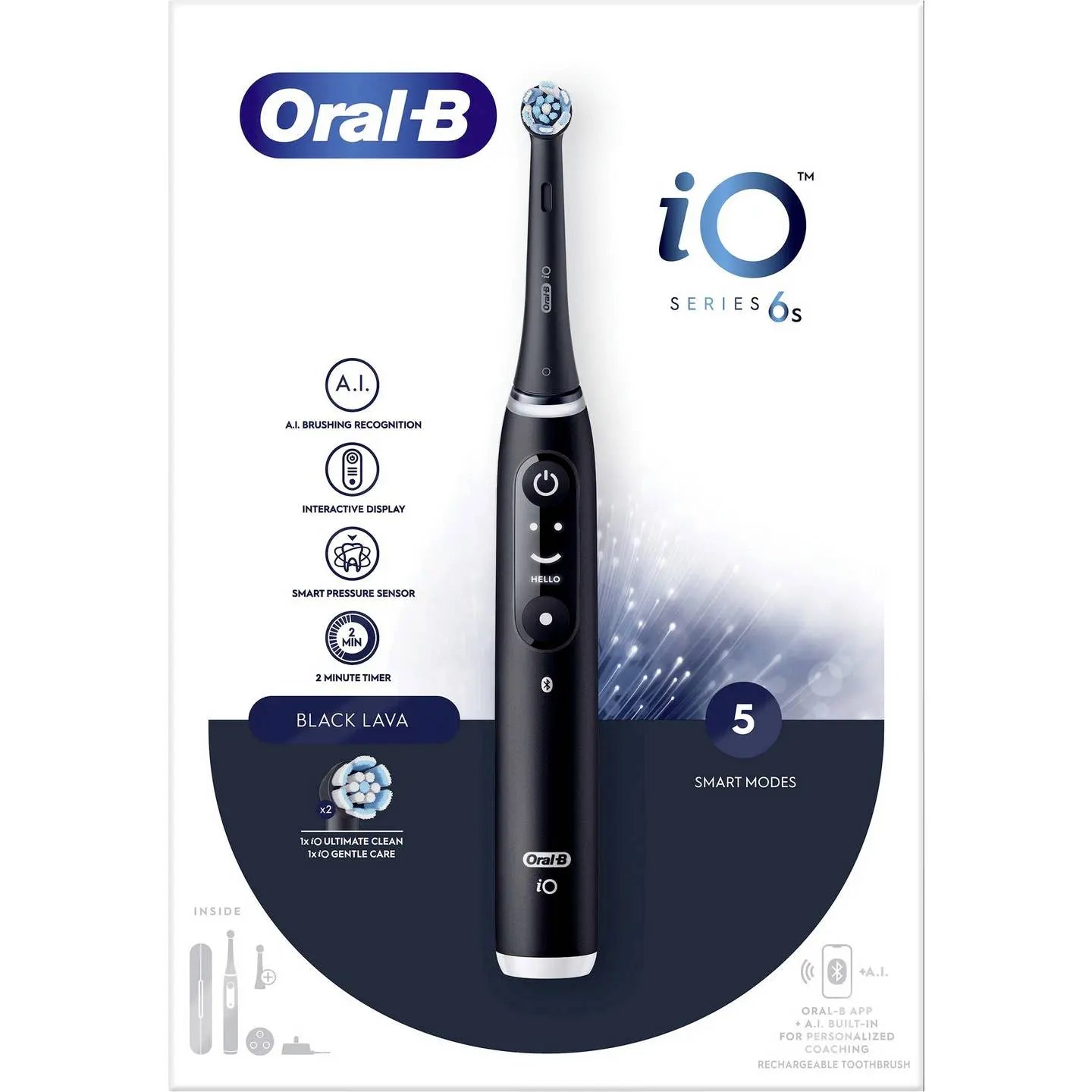 B-Ware Oral B Zahnbürste Elektrische Bürste I O Series 6 Schwarz Handteil Ladestation - 4210201409199