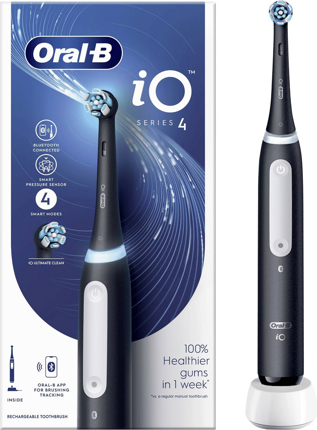 Oral B I O Series 4 Black Solo Series 4 Elektrische Zahnbürste Schwarz Munddusche B-Ware