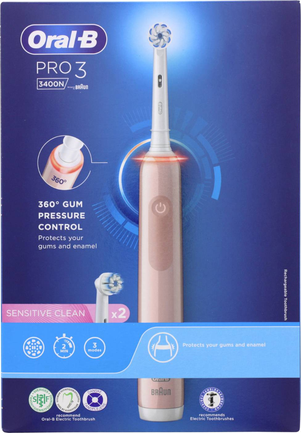 Oral B Pro3 3400 N Pink Sensitive Pro3 3400 N Elektrische Zahnbürste Zahnreinigung B-Ware