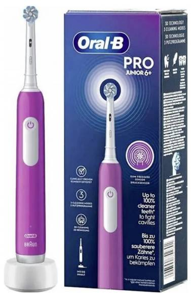 Oral B Pro Junior 6+ 742891 Elektrische Zahnbürste Kinderzahnbürste Lila B-Ware - 8006540742891