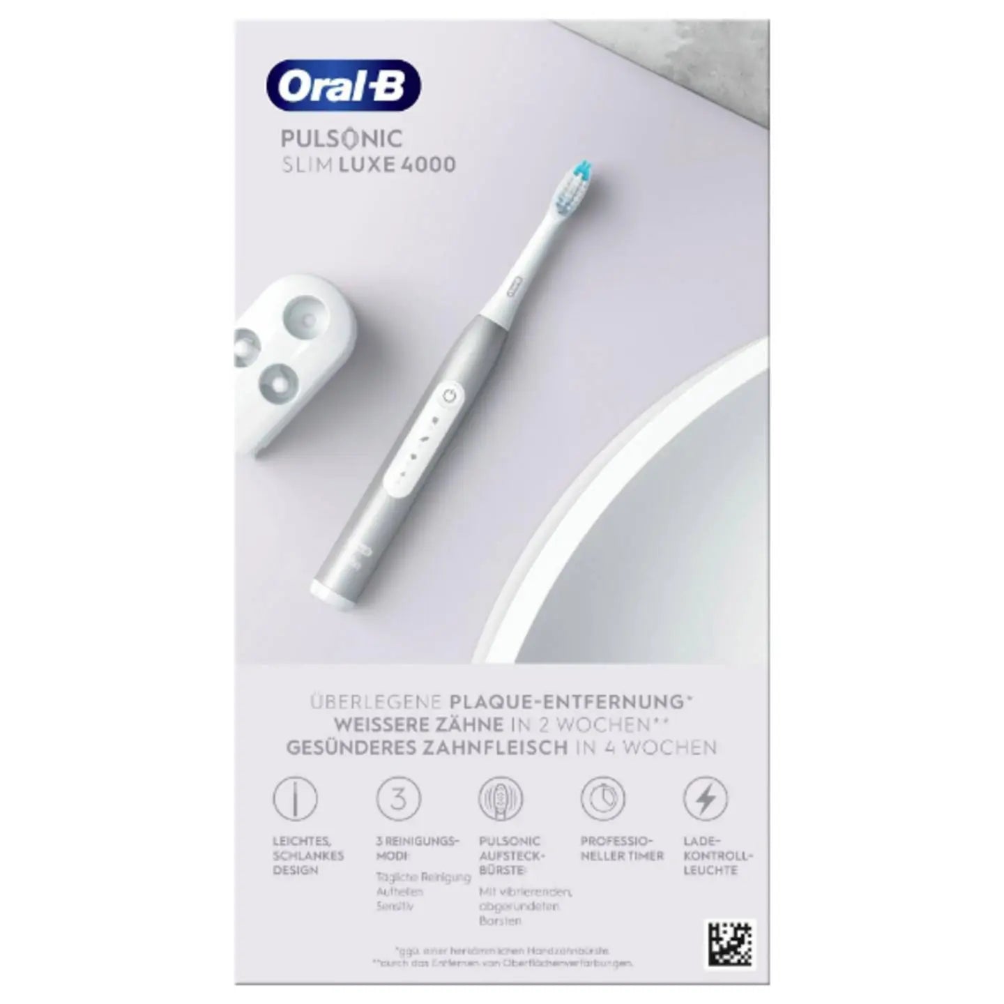 B-Ware Oral B Elektrische Zahnbürste Schallzahnbürste Pulsonic Slim Luxe 4000 Platin - 4210201305644