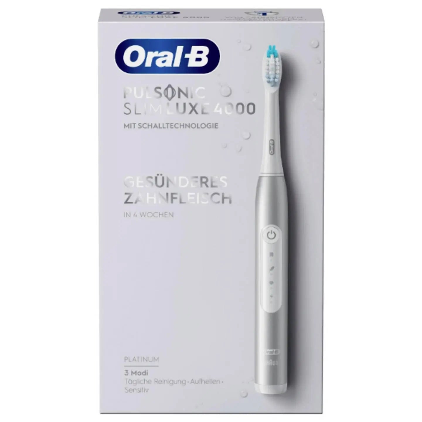 B-Ware Oral B Elektrische Zahnbürste Schallzahnbürste Pulsonic Slim Luxe 4000 Platin - 4210201305644
