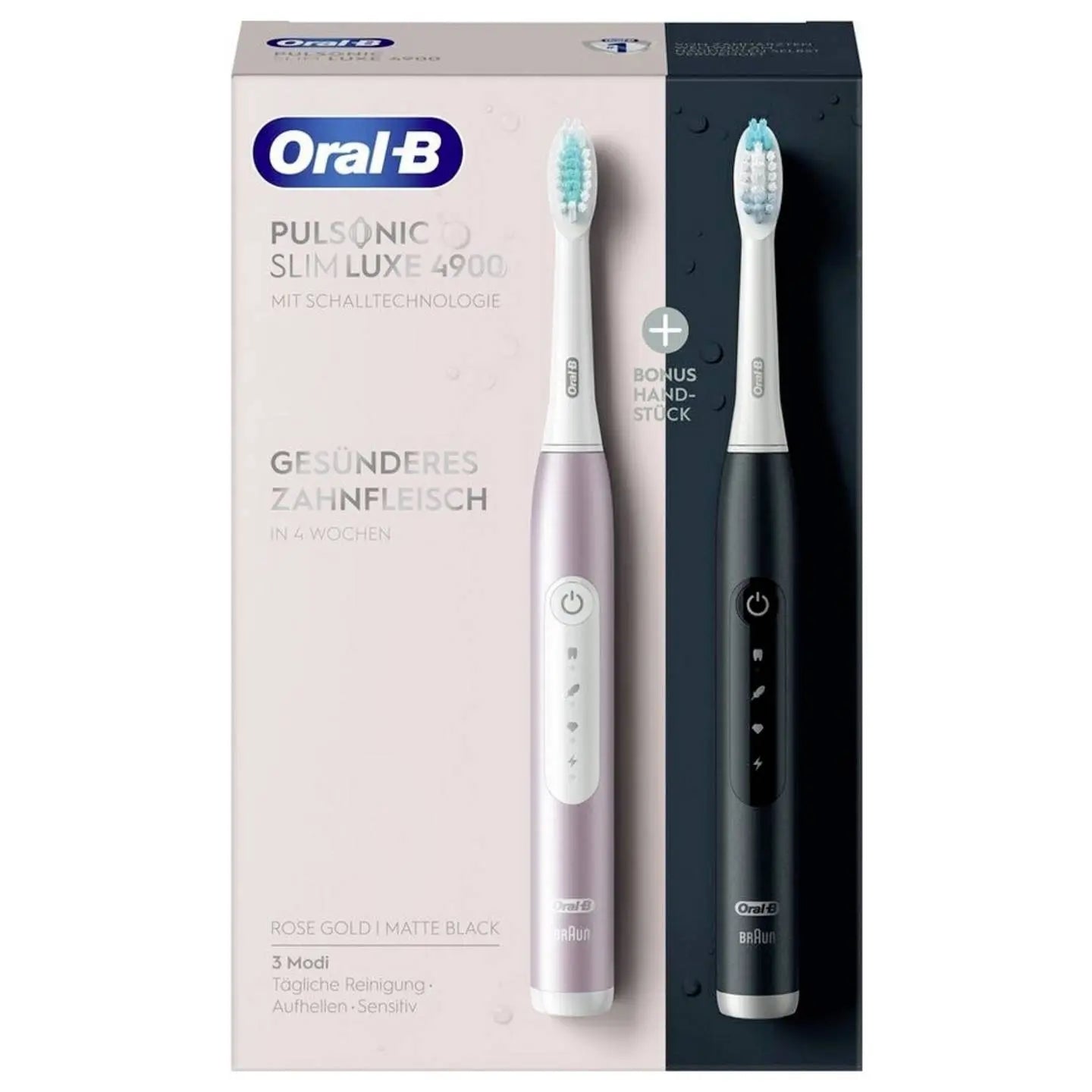 D-Ware Oral B Elektrische Zahnbürste Schall Rosegold Schwarz Pulsonic Slim Luxe 2er Set - 4210201396345