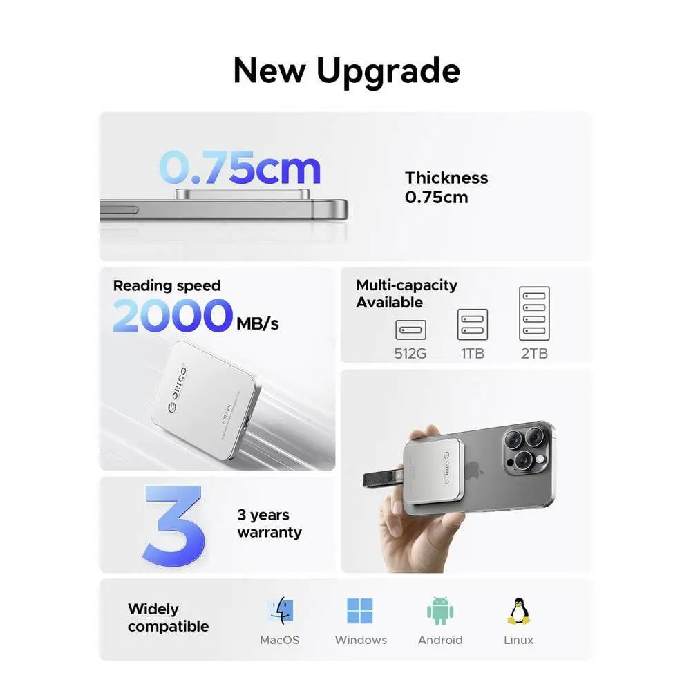 B-Ware Orico Ssd Gehäuse Festplattengehäuse M2 Usb C Silber Speichergehäuse Pc Ie 2230 - 4064161476926