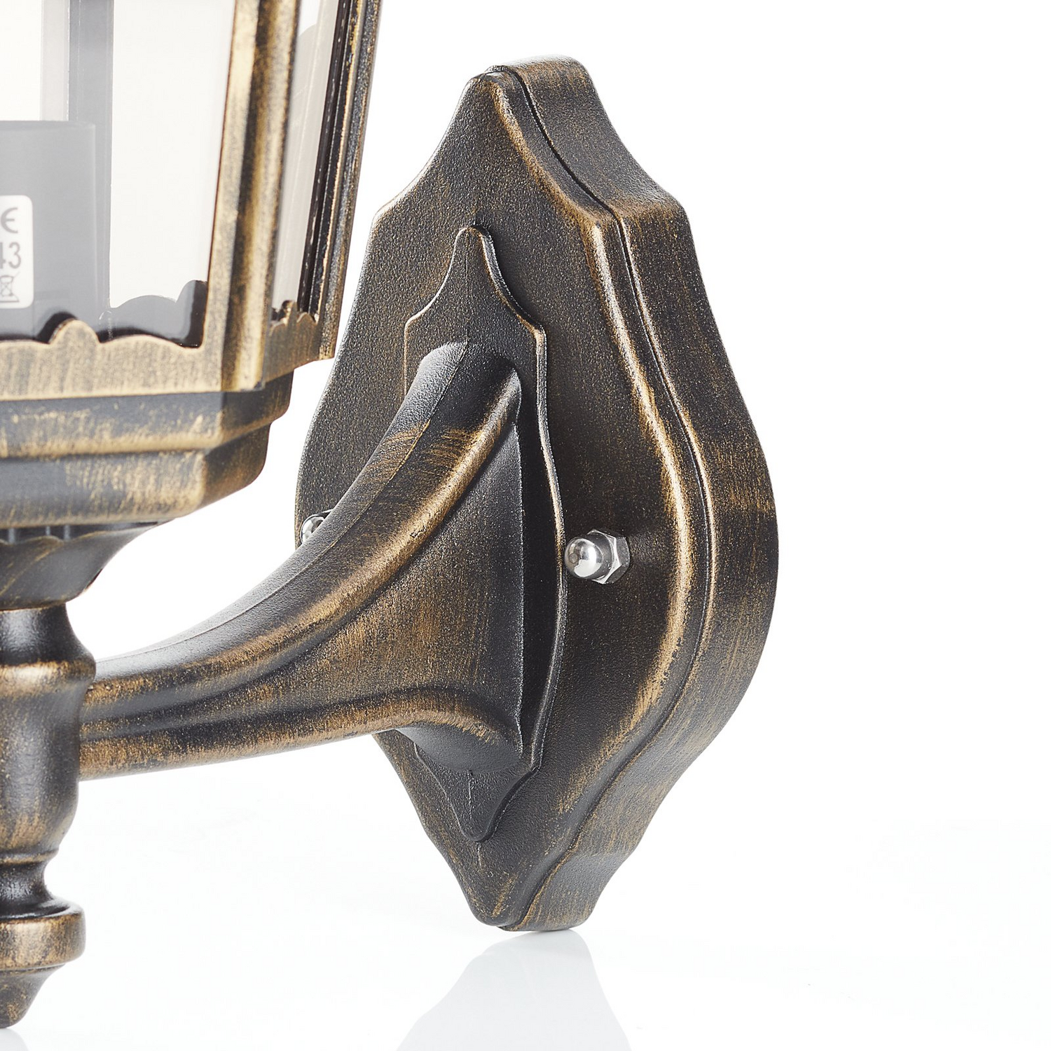Orion Außenwandleuchte Wandlampe Puchberg Schwarz Gold Aluminium Glas E27 Ip43   B-Ware - 9003090174218