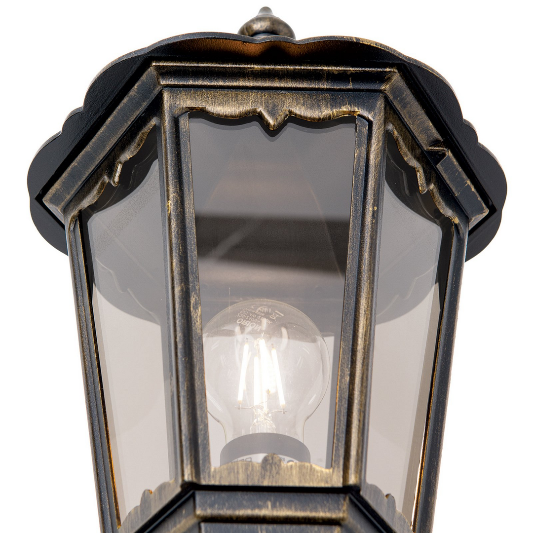 Orion Außenwandleuchte Wandlampe Puchberg Schwarz Gold Aluminium Glas E27 Ip43   B-Ware - 9003090174218