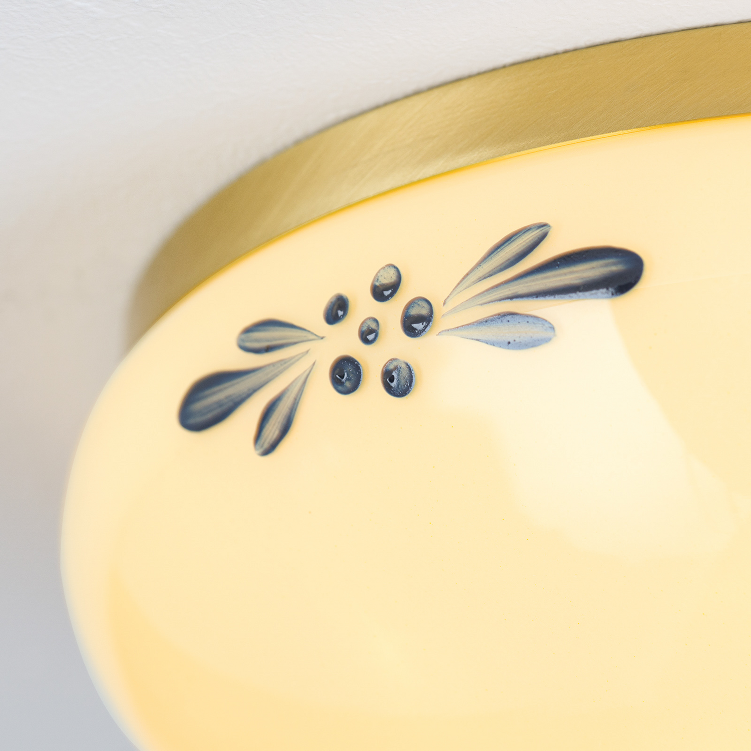 Orion Deckenlampe Hängeleuchte Landhaus Deckenlicht Messing Creme Blau ø 21cm B-Ware - 9003090269105