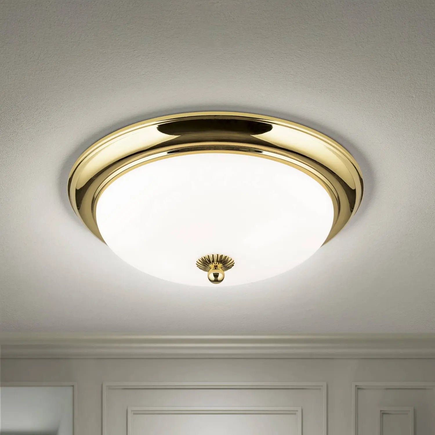B-Ware Orion Deckenleuchte Lampe Jugendstil Deckenlampe 35 Cm Gold Milchglas 2x E27536 - 9003090279401