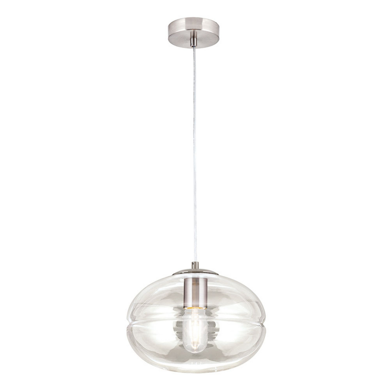 B-Ware Orion Hängeleuchte Pendelleuchte Richard Deckenleuchte Metall Nickel Glas Klar - 9003090271467