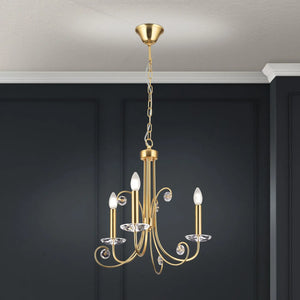 B-Ware Orion Kronleuchter Deckenleuchte Ariane Kristall Lampe Goldfarben 3 Flammig 50cm