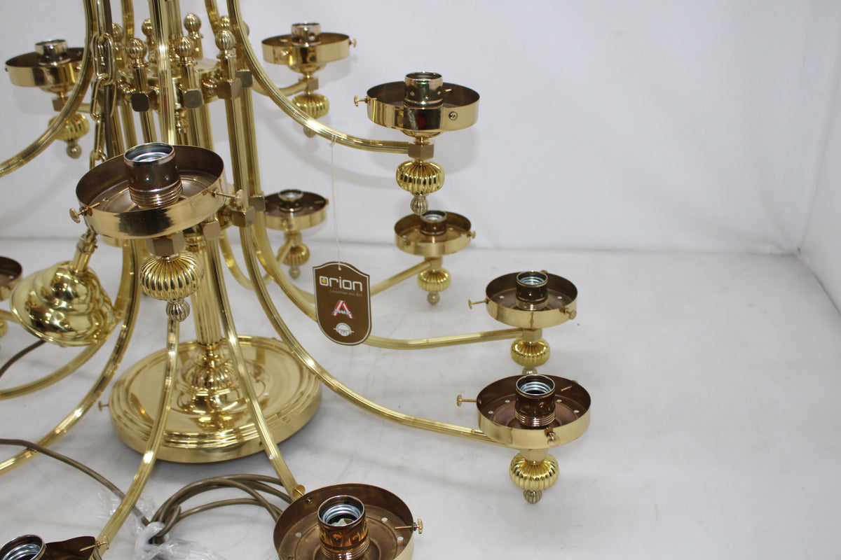 ORION Kronleuchter Leuchte Lampe messing Glas 16-flammig Ø 100 SIEHE TEXT/FOTOS - 9003090204809