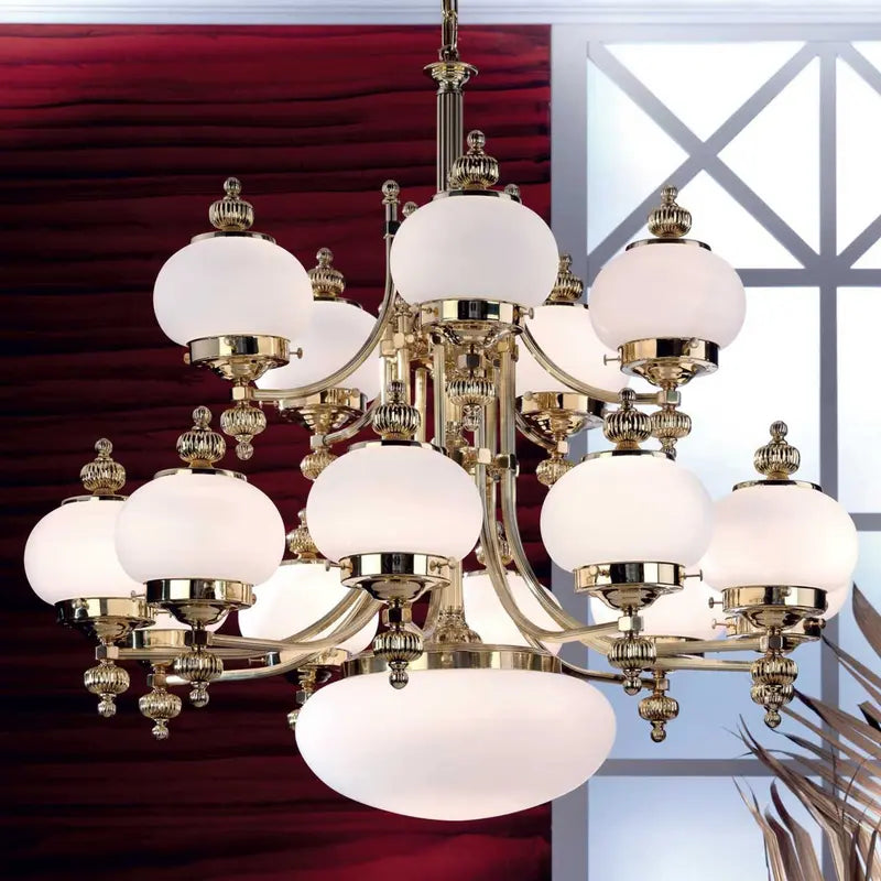 B-Ware Orion Kronleuchter Leuchte Lampe Messing Glas 16 Flammig ø 100 Siehe Text/Fotos - 9003090204809