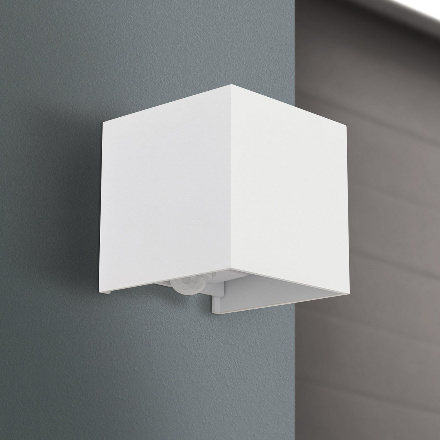 B-Ware Orion Wandleuchte Außenlampe Led Bewegungsmelder Aluminium Weiß Cube S - 9003090277179