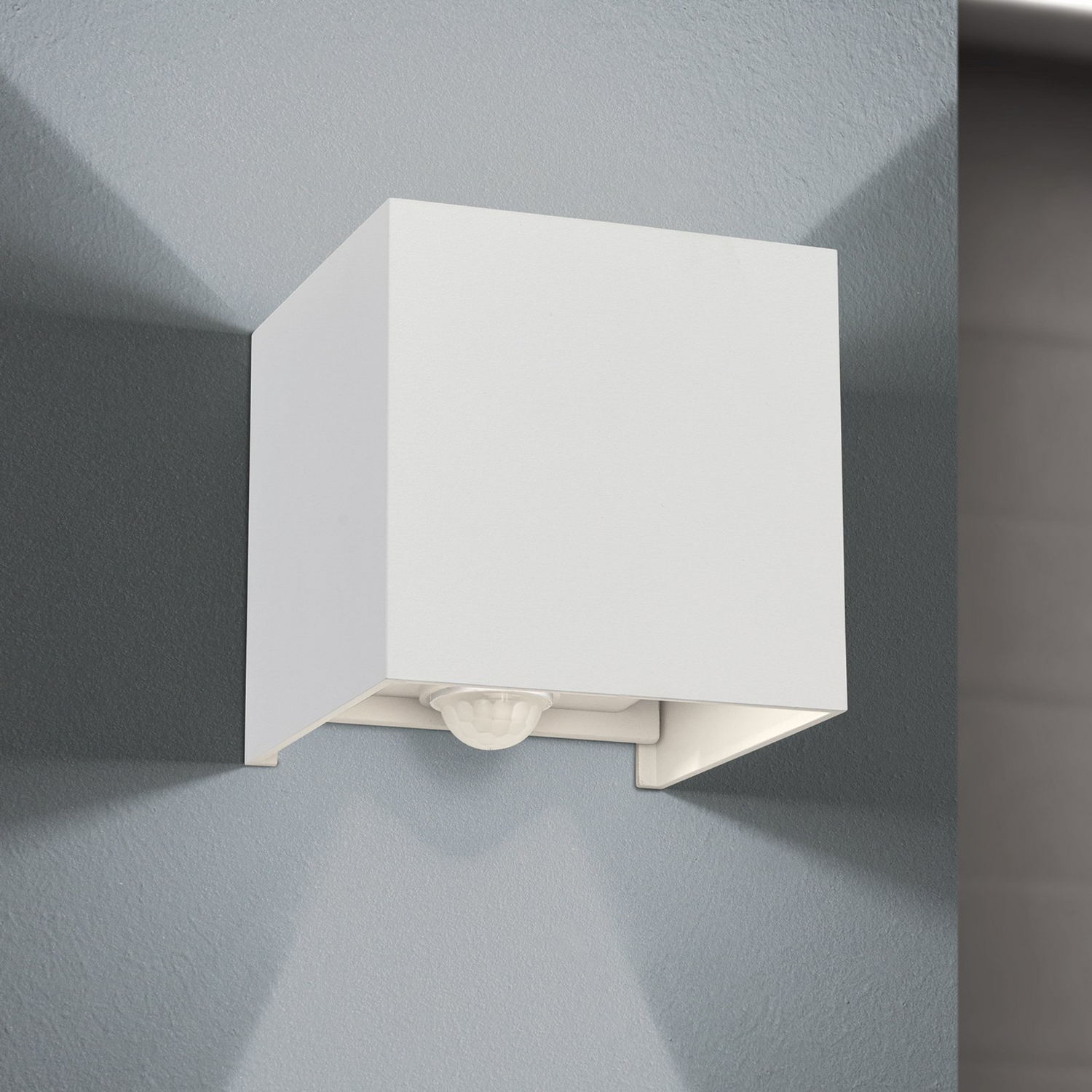 B-Ware Orion Wandleuchte Außenlampe Led Bewegungsmelder Aluminium Weiß Cube S - 9003090277179